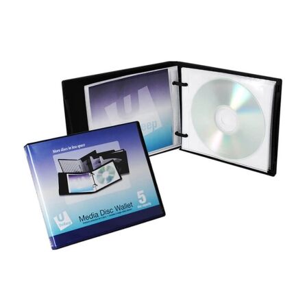 Disc 5 CD/DVD Wallet with Pages - Pack of 5 dvd storage wallet