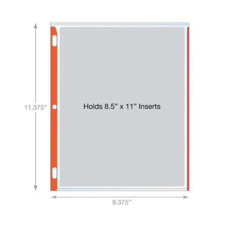 Sheet Protectors Primary Color-Coded Edges 8.5" x 11"<br>- Pack of 100 sheet protectors for binders - sheet protectors bulk