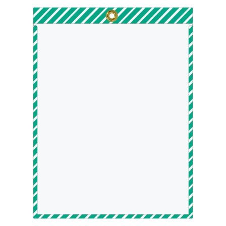 Color Striped Job Ticket Holders - Pack of 30 Job Ticket Holders - 9 x 12 Clear