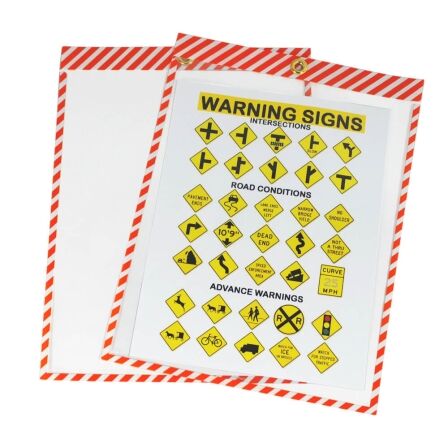 Color Striped Job Ticket Holders - Pack of 30 Job Ticket Holders - 9 x 12 Clear