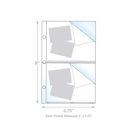 Corner Peel and Load Mini Page Protector, Holds Two 5" x 4.25" Inserts, Pack of 20 Corner Peel and Load Mini Page Protector, Holds Two 5" x 4.25" Inserts, Pack of 20 - Image 2