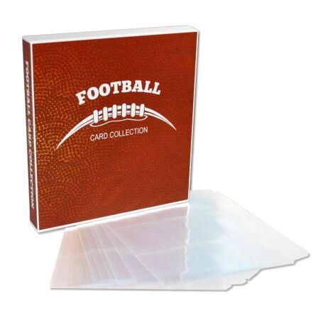 XL Capacity Football Card Storage Kit - Includes 20 Card Pages and Metal Binder Rings football card binder