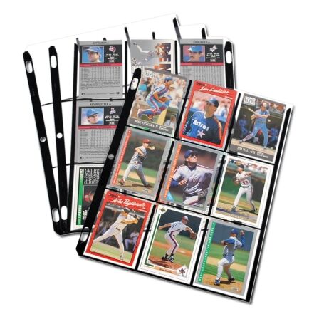 Black Framed Platinum 9 Pocket Card Sleeves - Holds 2.5 x 3.5 Inch Cards - Archival Safe - Pack of 100 Trading Card Sleeves