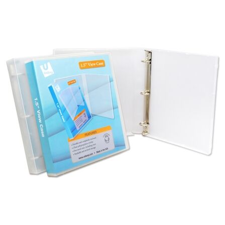1.5 Inch Clear 3 Ring View Binder - Metal Rings - Made in USA 1.5 Clear Binder Metal Rings