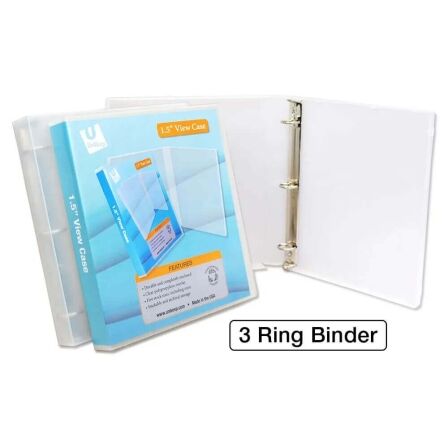 1.5 Inch Clear 3 Ring View Binder - Metal Rings - Made in USA 1.5 Inch Clear 3 Ring View Binder – Metal Rings – Made in USA
