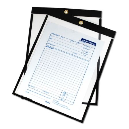Work Order Sleeves - 9 x 12 Clear - Pack of 30 Job Ticket Holders - 9 x 12 Clear