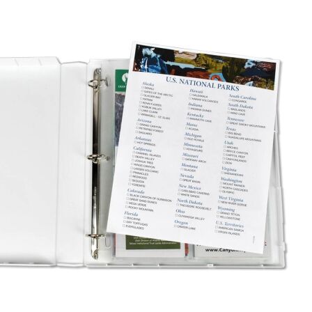 National Parks Map Binder Storage Kit - Includes 20 Pages - Holds 40 Park Brochures National Park Brochure Binder