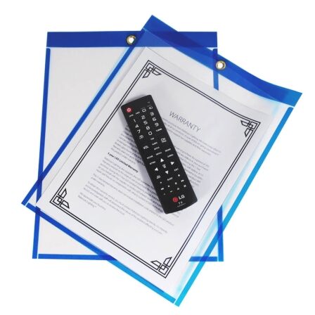 Work Order Sleeves - 9 x 12 Clear - Pack of 30 Job Ticket Holders - 9 x 12 Clear